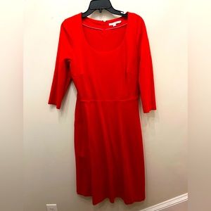 Boden Red Ponte Dress with Pockets
